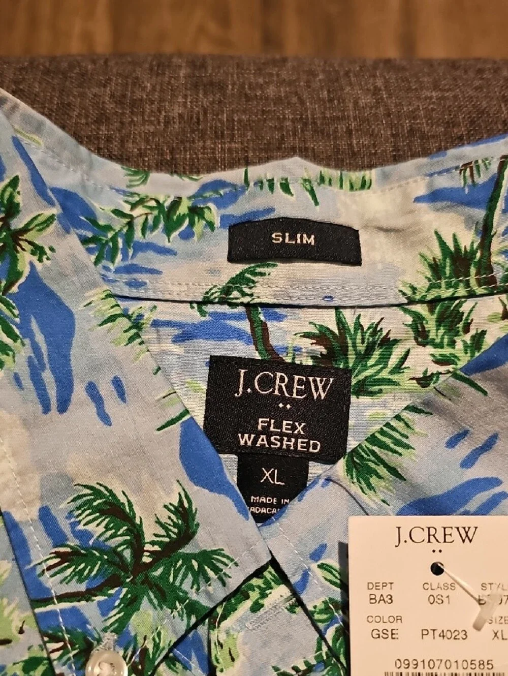 NWT J. Crew Tropical Palm Short Sleeve Shirt Hawaiian Button Down Men  Xlarge